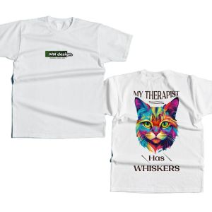 Heavy T Cat Persian Cat Beauty ShortShort Sleeve Top Short T Unique Muppet Cat Design Cute Thick T-194