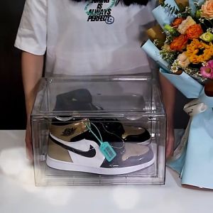 6PCS Magnetic Hard Case Front Drop Door Shoe Box Storage Box Sneakers Kasut Kotak Large Front Door Fully Transpar