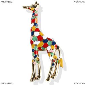 [COD] WEICHENG Giraffe Brooch Pin Women Animal Badge Corsage Brooch Jewelry Gift Cute