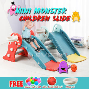 GooGoo Bird (MS58) Foldable Mini Shark Indoor Home DIY Children Slide Basketball Hoop Kids Slide Toys for Kids Papan Gelongsor