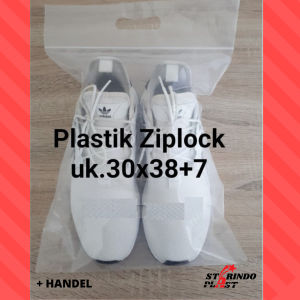 10 PCS Plastik Klip Ziplock JUMBO | 30 x 38 cm + 7cm  | Baju | Sepatu Tebal 50 micron Bening