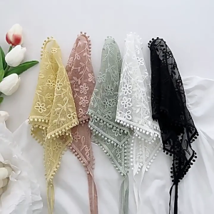 Phụ Nữ Thanh Lịch hoa ren Tam Giác Headband Mùa Hè Chống nắng ren tam giác Bandana Cho cô gái ngọt ngào Cắm Trại Chụp Ảnh