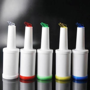 Juice Bottle1L Colorful Plastic Container for Bar Pouring and Home Party Drinks