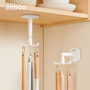 Ecoco Kitchen Wall Mounted Hooks Rotating 6 Claw Hook Top Hook Multipurpose Space-Saving Storage Rack 360°Rotatable