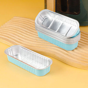 MLADEN 50PCS Tin Foil Box Disposable Tin Foil Cup Air Fryer Tin Foil Cup Baked Baked Egg Foil Box Bakeware