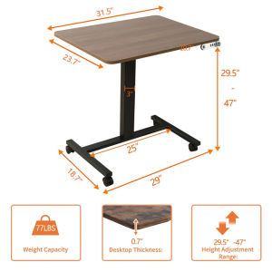 Mxtark Meja Dinding Portable Lipat 32 Inci dengan Roda dan Tinggi Regulasi - Desain Modern dan Ergonomis