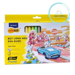 Bút lông màu Colokit Thiên Long SWM-C008 - ngòi chóp nón vẽ được nét thanh nét đậm - 20 màu đa dạng