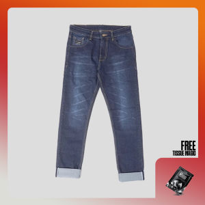 Prodigo * Gumantar Celana Jeans Pria I Jeans Pria Slim Fit Stretch I Celana Denim Selvedge Accent I Denim Pants Blue Washed