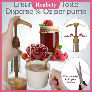 Heabety  Chai đựng si-rô cà phê trong suốt 750ml bình chiết có vòi bơm chai bóp đựng sữa lọ đựng mật ong