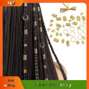 HB Dreadlock Hair Rings Adjustable Cuffs Clip Hair Braids Dirty Braids Bead Hairpin Hair Accessories Headwear For Women Girls