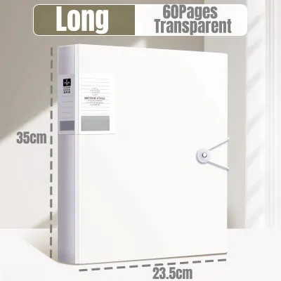 Clear Book Long Clear Folder Document Organizer Transparent Folder Clearbook File Organizer Portfolio Long 35x23.5cm