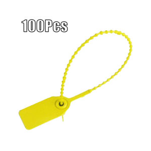 100Pcs 25cm Disposable Security Seal Tag Cable Ties Plastic Self-Locking Security Seal Label