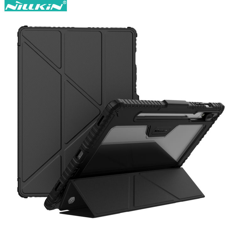 Nillkin Smart Flip Cover for Samsung Galaxy Tab S9 FE+ FE Plus S9 S9+ S9  Ultra S10 Ultra S10 FE Shockproof Leather PC Camera Protection Case with