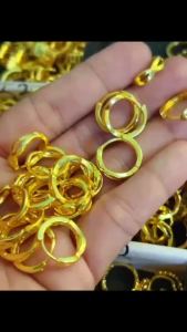 US FANCY JEWELRY 24K Gold plated Mae plain Clip Earrings