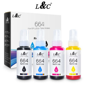 【PH Ready Stock】L&C T664 664 Genuine Inks Dye Ink T6641 T6642 T6643 T6644 For Epson L Series Printers L1300 L200 L220 L300 L310 L350 L365 L565 L120