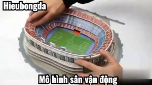 Mô hình sân vận động bóng đá SVĐ Allianz Arena Bayer Munich đồ chơi lắp ghép sân vận động bóng đá mô hình lego giấy 3D - Nghị Thể Thao Bóng Đá Bida