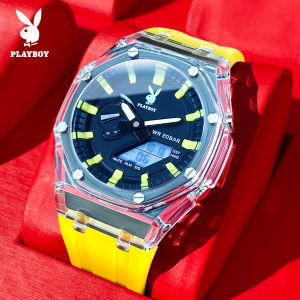 PLAYBOY【50m water resistant】watch for men waterproof 2024 digital multifunctional    original wrist gift set for men  silicone strap