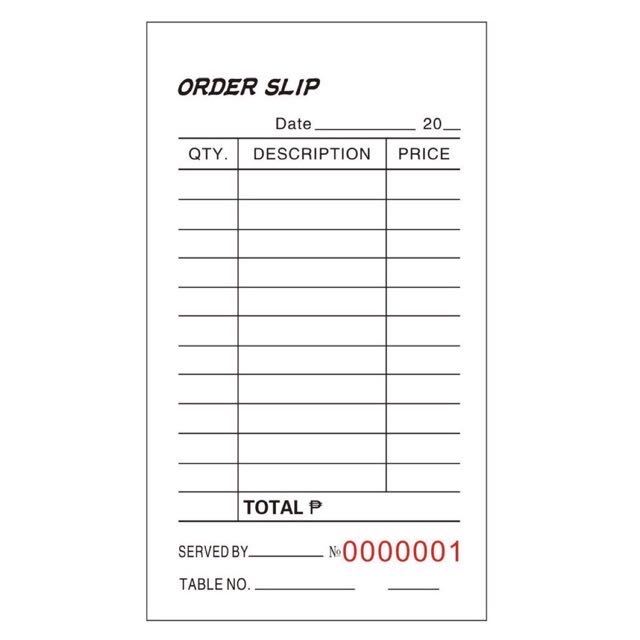ORDER SLIP Receipt（Triplicate and duplicate）carbon paper list Size 7