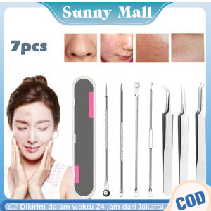 7pcs Alat Jerawat Stainless Pinset Komedo Alat Penjepit Komedo Alat Penghilang Komedo Hidung