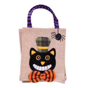 AXW9994 Portable Festival Props Trick Or Treat With Handle Ornament Tote Bag Gift Pouch Halloween Decoration Candy Bag