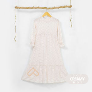 Tatsqif – Gamis Dress Anak Usia 3-12 Tahun  Syari Perempuan Berkualitas Motif Dot Katun Rayon Good Quality