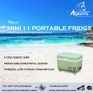 MINI11 Easy to Carry Portable Skincare Horizontal Design Refrigerator Mini 10.9L Cosmetic Freezer Car Household Dual purpose Refrigerator