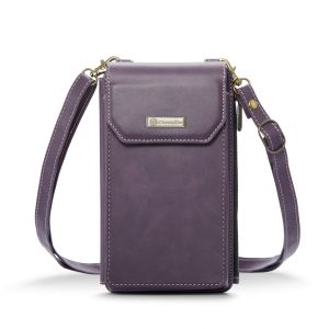 กระเป๋าใส่โทรศัพท์มือถือแนวตั้ง กระเป๋าสะพายข้าง/สะพายไหล่ขนาดเล็ก หนังเทียมสไตล์วินเทจ กระเป๋าสตางค์ป้องกัน RFID พร้อมช่องใส่บัตรหลายช่อง กระเป๋าสตางค์แบบมีซิป กระเป๋าใส่เหรียญ กระเป๋าใส่โทรศัพท์อเนกประสงค์พร้อมสายคล้อง