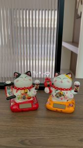 Solar-Powered Fortune Cat Home & Shop Decoration Bring Good Luck & Wealth High-quality Ceramic