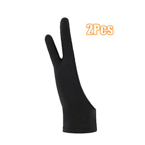 2pcs Anti-Fouling 2-Finger Art Gloves for Tablet Touch Screen Oil Painting Office Drawing Left Right Hand