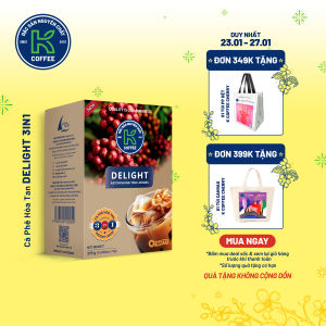 Cà Phê Sữa Hòa Tan K Delight 3in1 255g (Hộp 15 gói x 17g) - Thương Hiệu K COFFEE [COMBO 2]
