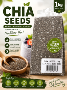 Segoi - CHIA SEEDS 1kg - Sugar-free and Healthy - (Exp. Date June 2027)