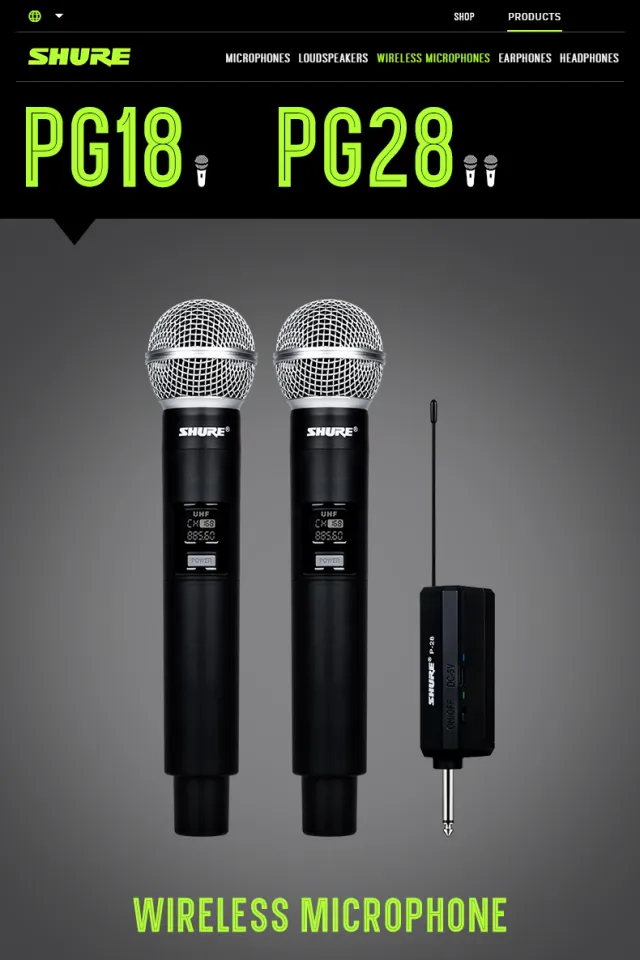 GOLA SOUND SHURE PG18 PG28 Wireless Microphone UHF Dual Handheld