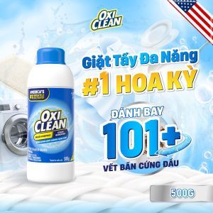 Bột tẩy quần áo Oxiclean giúp tẩy trắng vết bẩn ố vàng vết bẩn lâu ngày không làm phai màu quần áo Dùng được cho cả vải màu