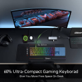 RK ROYAL KLUDGE RK61 Wired 60% Mechanical Gaming Keyboard RGB Backlit Ultra-Compact Hot-Swappable Brown Switch Black. 