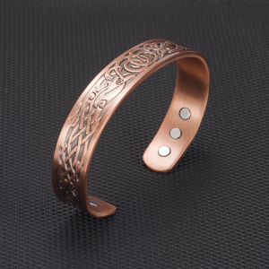 Viking Pure Copper Health Energy Adjustable Cuff Bracelet Bangles for Men Women