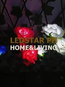 Waterproof Solar Outdoor Garden Lights with 3 Bigger Rose Flowers Decorative Landscape Lighting