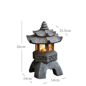 MAOMEI Sáng Tạo Đèn lồng Led chùa năng lượng trời Nhựa Đồ thủ công Đèn tháp đá năng lượng trời Trang trí sân vườn Tinh tế Đèn trang trí cảnh quan Vườn