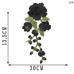 Colorful Long String Flowers Embroidery Iron On 3D Patches Sewn Applique Embroidered DIY Clothes