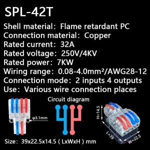 5PCS Universal Compact Wire Connector Quick Electrical Cable Splitter Wiring Terminal Connectors
