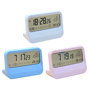 Alarm Clock with Weather Date Digital Clock Large Display Operated Desk Clocks for BedroomLivingroomOffice