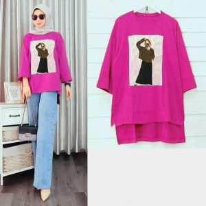 FEMMESHOPA- ATASAN OVERSIZE / KAOS PINGUIN / ATASAN TERBARU / KAOS OVERSIZE / ATASAN MURAH - FN OVERSIZE WANITA SELFIE
