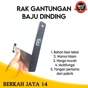RAK GANTUNGAN BAJU DINDING BAHAN BESI WARNA HITAM HARGA MURAH BARANG BERKUALITAS