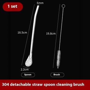 Muỗng Ống hút thép không gỉ cho người lớn-Thiết kế tối giản hiện đại