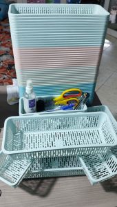 Rổ Nhựa Chữ Nhật Dài Màu Pastel Hàn Quốc Đựng Bút Viết Đồ Linh Tinh -GIAO MÀU NGẪU NHIÊN