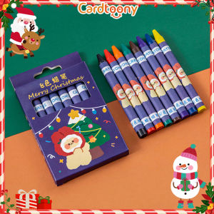 Crayon Mini Natal Krayon Christmas 8 warna 12 warna Lucu Imut Beruang Santa Klaus Salju Alat mewarnai
