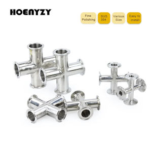 19/25/32/38/45/51mm OD 2" 1.5" Stainless Steel 304 4 Way Cross Sanitary Fitting Tri Clamp Feerule OD 50.5/64mm Home brew