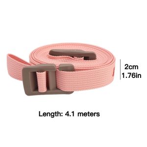 Portable Retractable Clothesline / Adjustable Woven Nylon Strap / Windproof Laundry Rope with Hanging Points / For Travel Camping Balcony Drying Use