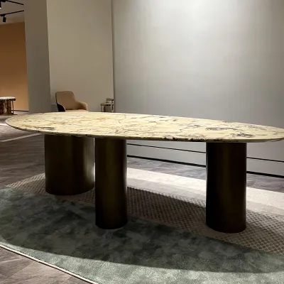Italy Baxter oval dining table imported Pandora luxury stone original Italian luxury natural marble dining table.