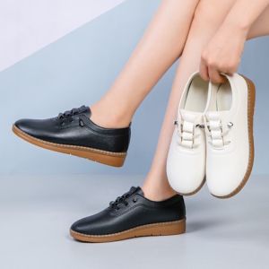 Free Shipping 2026 Spring/Autumn Collection: Slip-On Mom Shoes Lightweight Soft-Soled Flat Shoes Casual Shoes Versatile Leather Shoes Perfect For Those Who Want A Comfortable And Easy-To-Wear Option