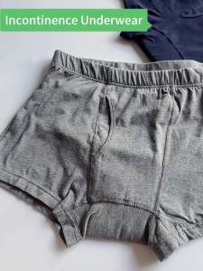 Washable Urinary Incontinence Underwear for Men Breathable Cotton Leakproof Underwear Boxer Reusable Incontinence Briefs for Light to Leaks (1 Pair Medium)